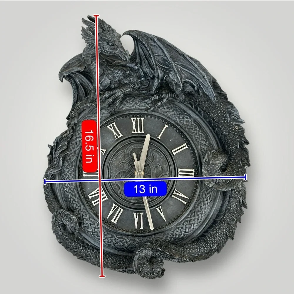 Penhurst Dragon Clock - Gothic Medieval By artist Liam Manchester TESTED & WORKS